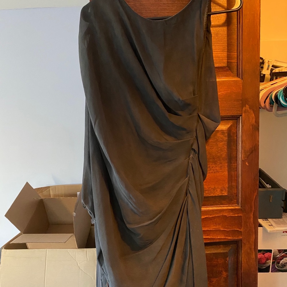 Mini right shift dress with chiffon sleeve
